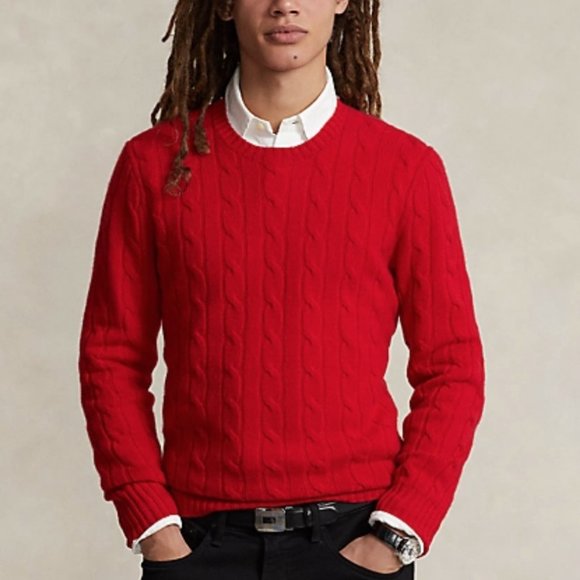POLO by RALPH LAUREN 100% Italian Cashmere Iconic Cable Knit Sweater - Picture 4 of 13